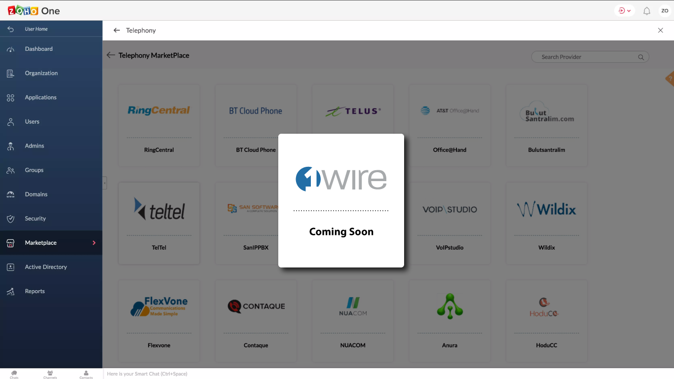 1Wire Cloud Phones Zoho One Marketplace Integration